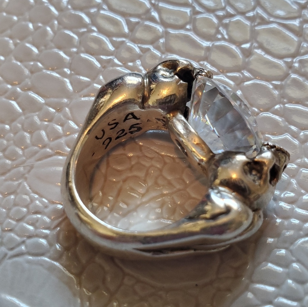 KING BABY STUDIO Crystal Skull Ring *RARE* - Picture 4 of 7